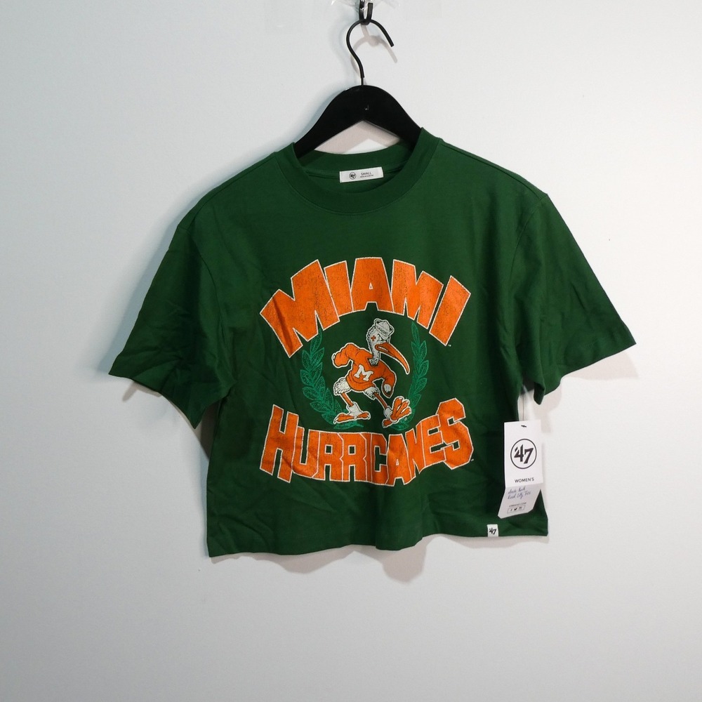 Hurricanes Shirt Womens Small Arch Rival Road City Tee 47 Brand Green Cotton New